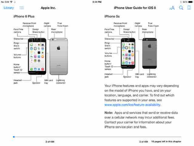 iPhone 6 e iPad iOS 8 manuale d'uso e libretto di istruzioni 