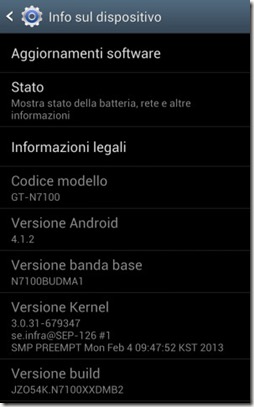 aggiornamento firmware galaxy note 2 vodafone