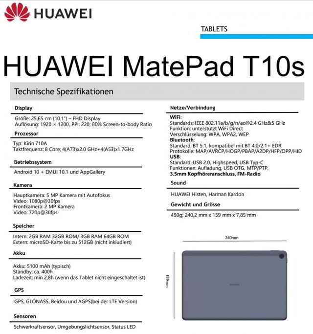 Manuale HUAWEI MatePad T10 PDF Italiano Download